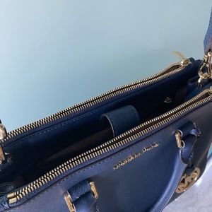 Michael Kors Navy Satchel Bag – “Marilyn” Style, Crossbody Option
